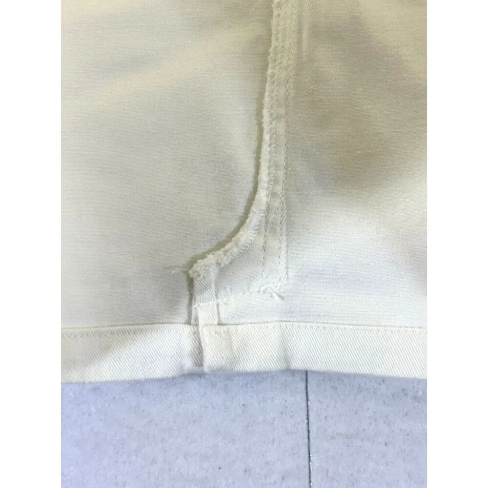 Lauren Ralph Lauren White Denim Mini‎ Skirt Zipper Pockets Size 8 Stretch Cotton